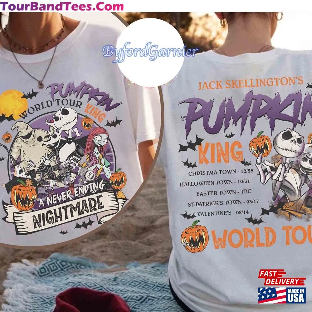 Sided Jack Skellington Pumpkin King World Tour Halloween Shirt Nightmare Before Christmas Tee Unisex T-Shirt 29Uf096933 – Utopia Fashion