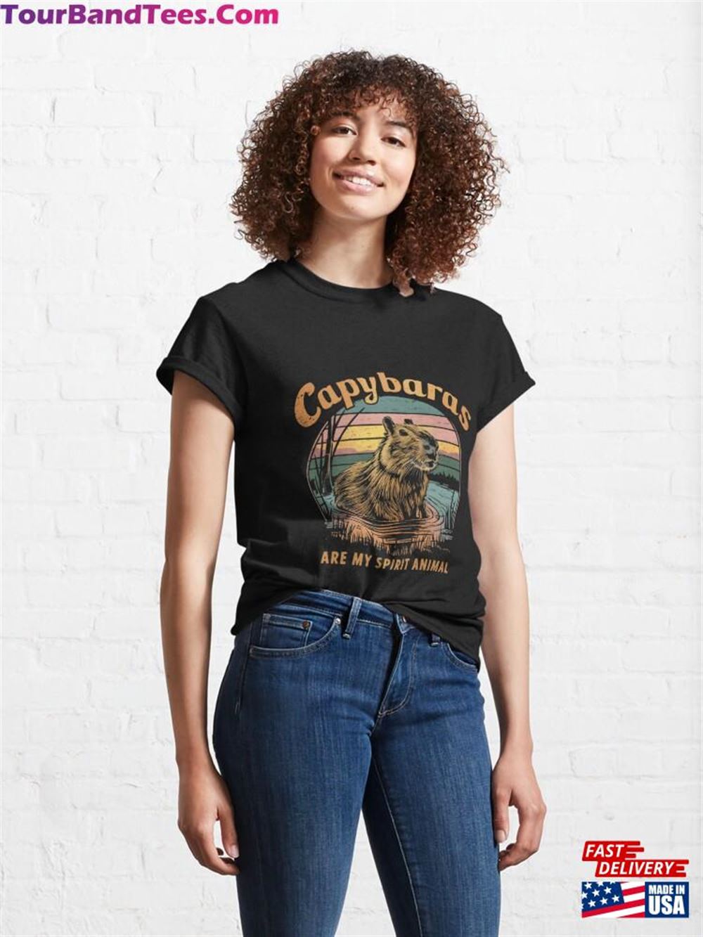 A Cool Shirt For Capybara Lovers In The Swamp At Sunset’Capybaras Are My Spirit’Classic T-Shirt Sweatshirt Unisex 29Uf092170 – Utopia Fashion