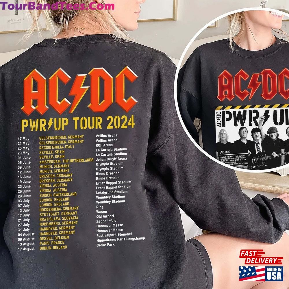 Acdc Band Ac Dc Rock Music Pwr Up Tour With Dates T-Shirt Sweatshirt Hoodie 29Uf096564 – Utopia Fashion