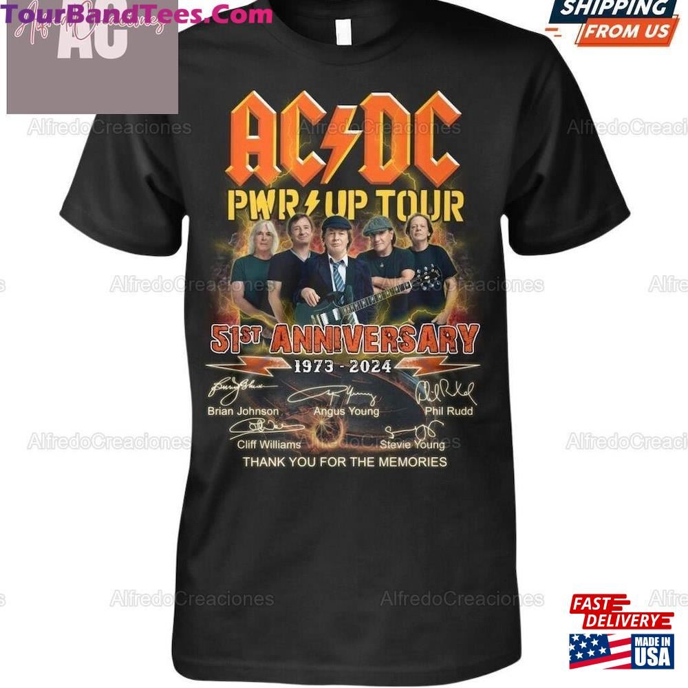 Acdc Pwr Up Tour 51St Anniversary Thank You For The Memories Shirt Band World T-Shirt Unisex 29Uf092244 – Utopia Fashion