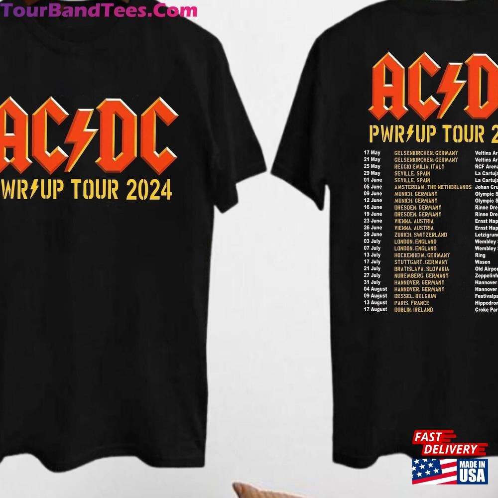 Acdc Pwr Up World Tour Shirt Rock Band Fan Classic T-Shirt 29Uf096460 – Utopia Fashion