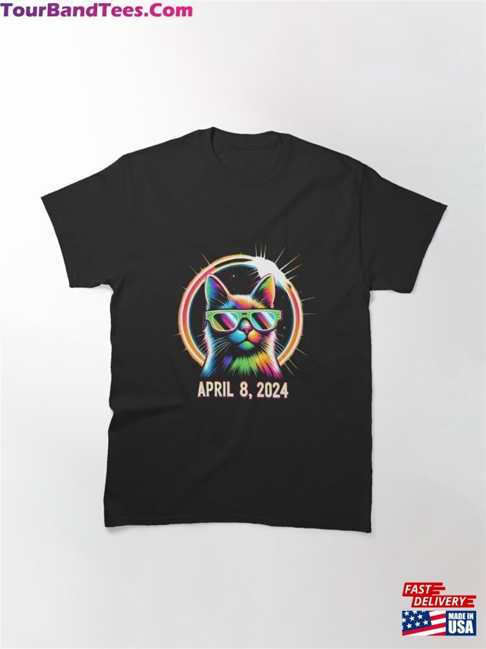 April Solar Eclipse Neon Rainbow Classic T-Shirt Hoodie 29Uf096760 – Utopia Fashion