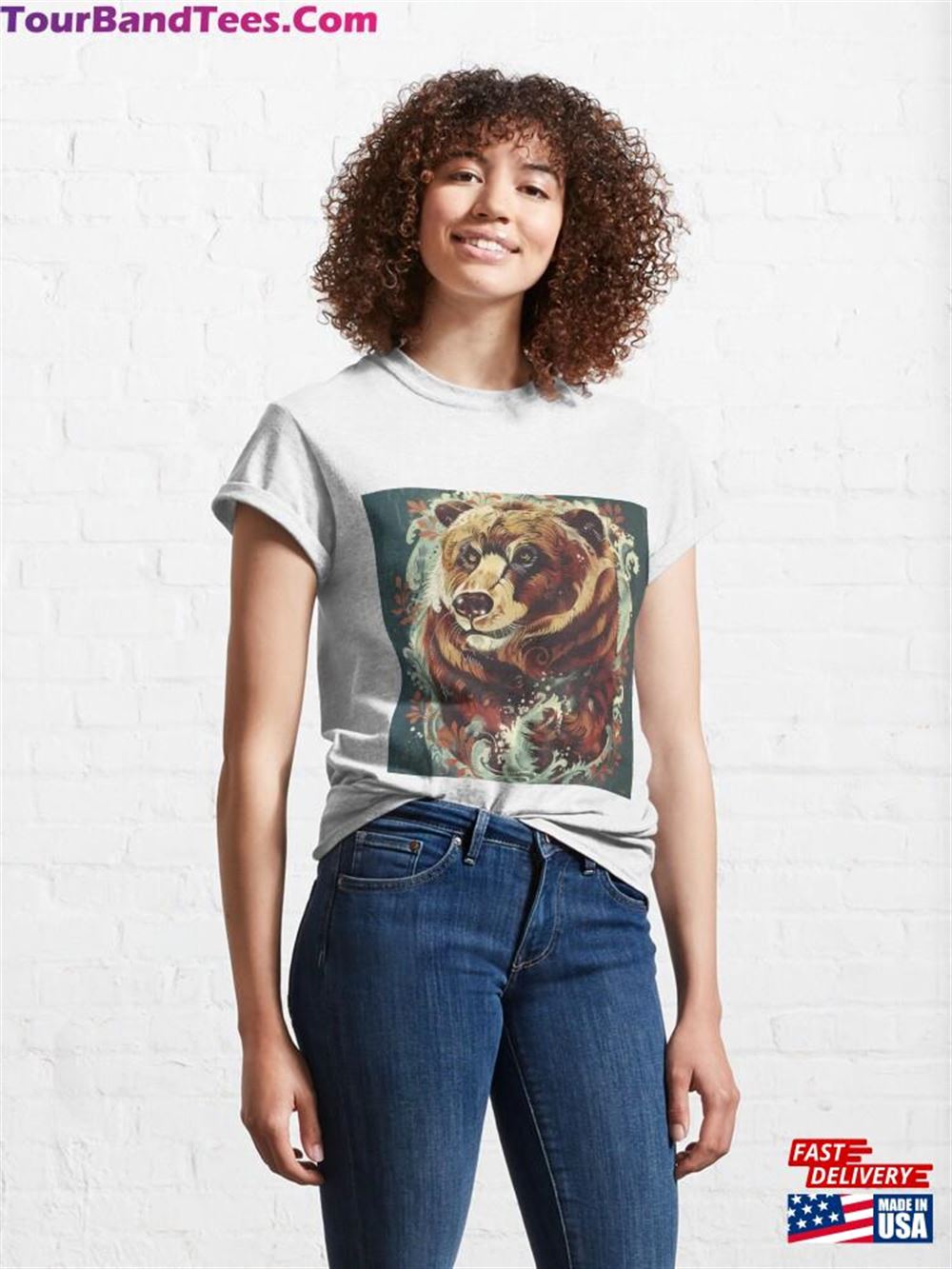 Bear In Blossom Artwork Classic T-Shirt Unisex Hoodie 29Uf111806 – Utopia Fashion