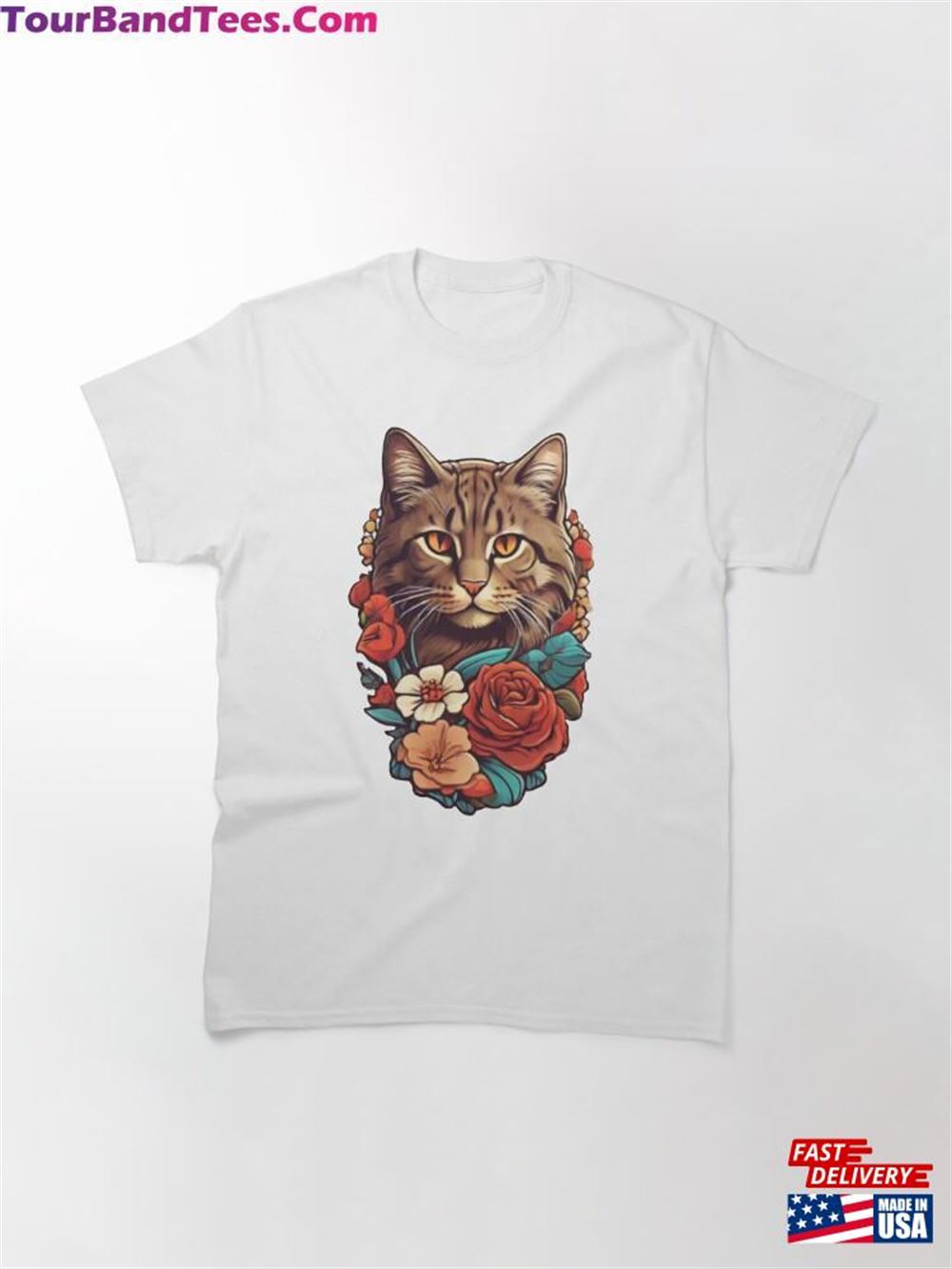 Beautiful Cute Cat Frolicking Among Flowers Enchanting Redbubble Design Classic T-Shirt Hoodie Unisex 29Uf117989 – Utopia Fashion