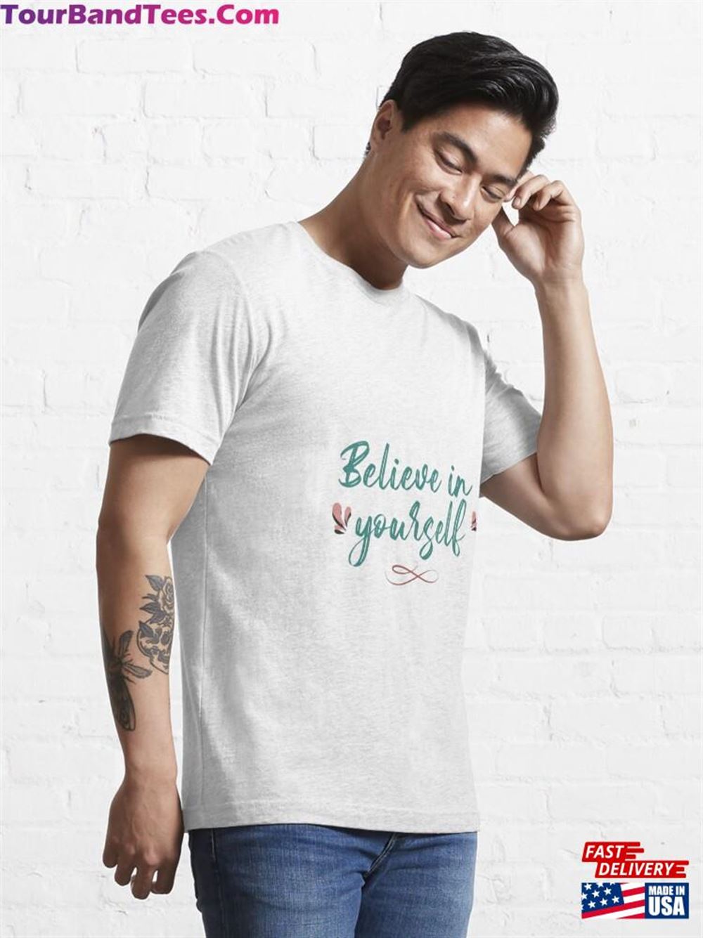 Believe In Yourself Encouragement Essential T-Shirt Classic 29Uf116321 – Utopia Fashion