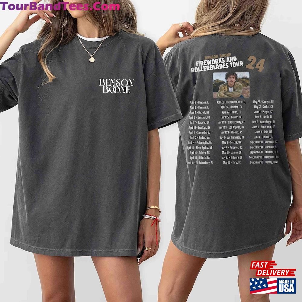 Benson Boone Shirt Fireworks And Rollerblades World Tour Merch Classic T-Shirt 29Uf097343 – Utopia Fashion