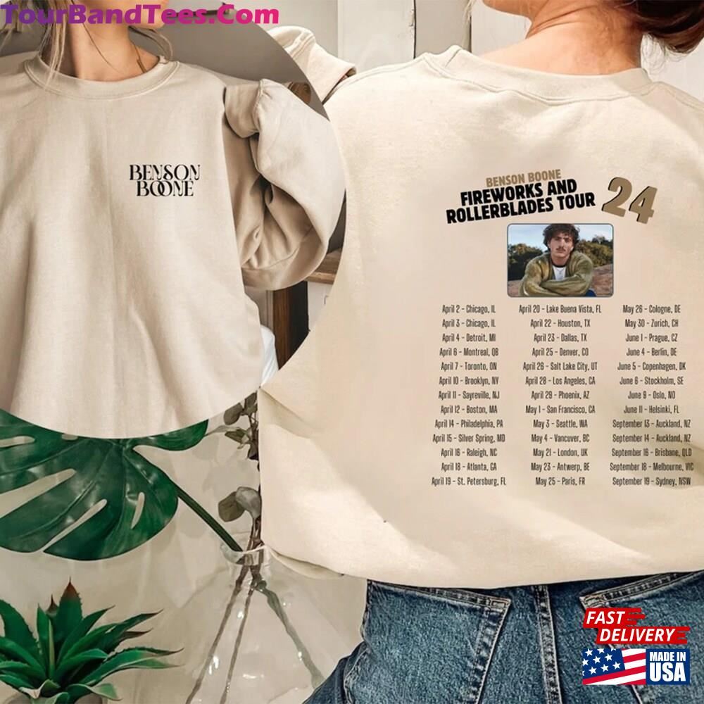 Benson Boone Sweatshirt Fireworks And Rollerblades World Tour Merch Classic Hoodie 29Uf102338 – Utopia Fashion