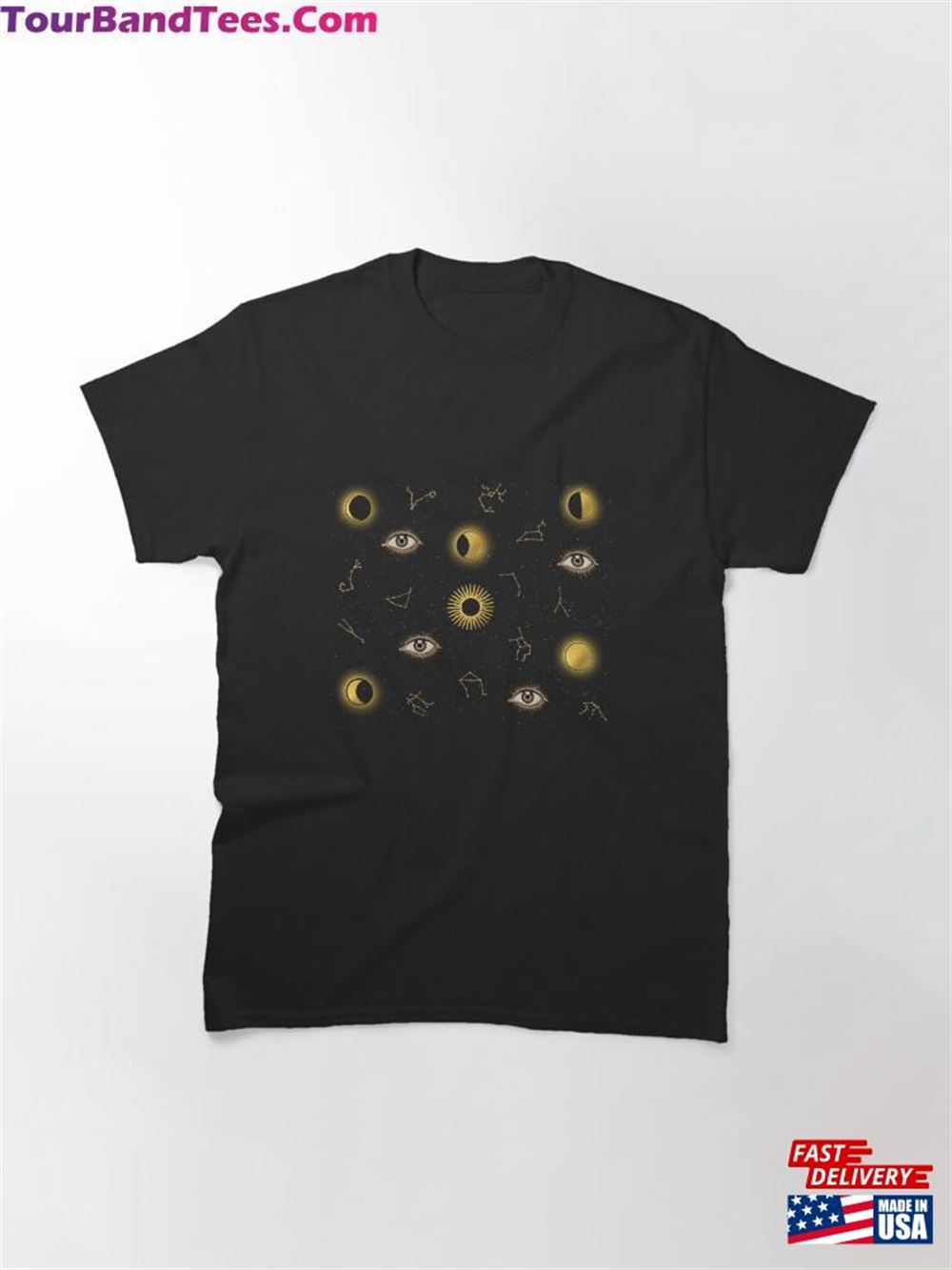 Black Gold Sun Amp Moon Zodiac Eye Pattern Classic T-Shirt Unisex Sweatshirt 29Uf092063 – Utopia Fashion