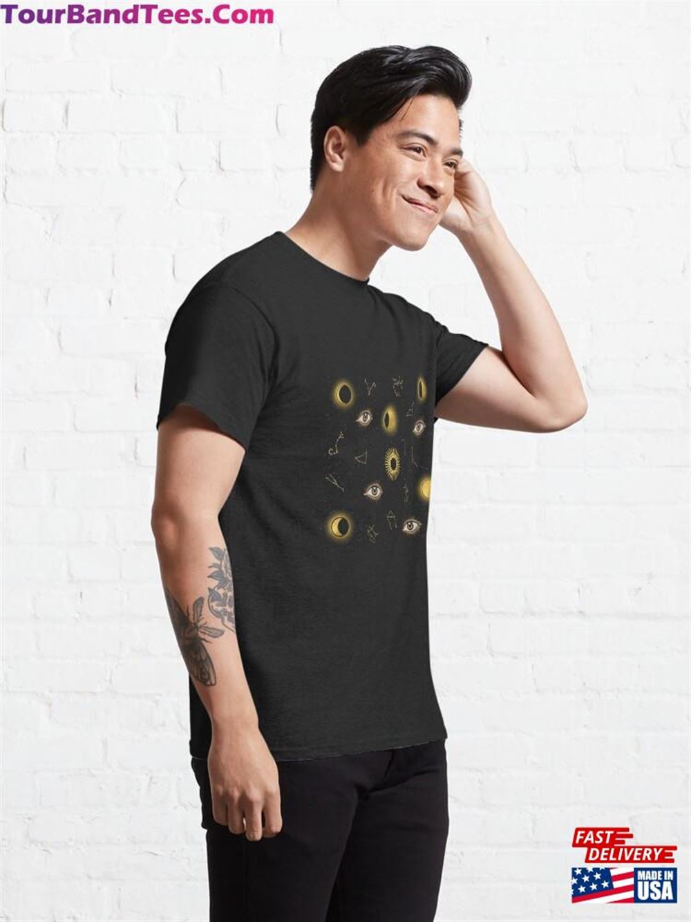 Black Gold Sun Amp Moon Zodiac Eye Pattern Classic T-Shirt Unisex Sweatshirt 29Uf092063 – Utopia Fashion