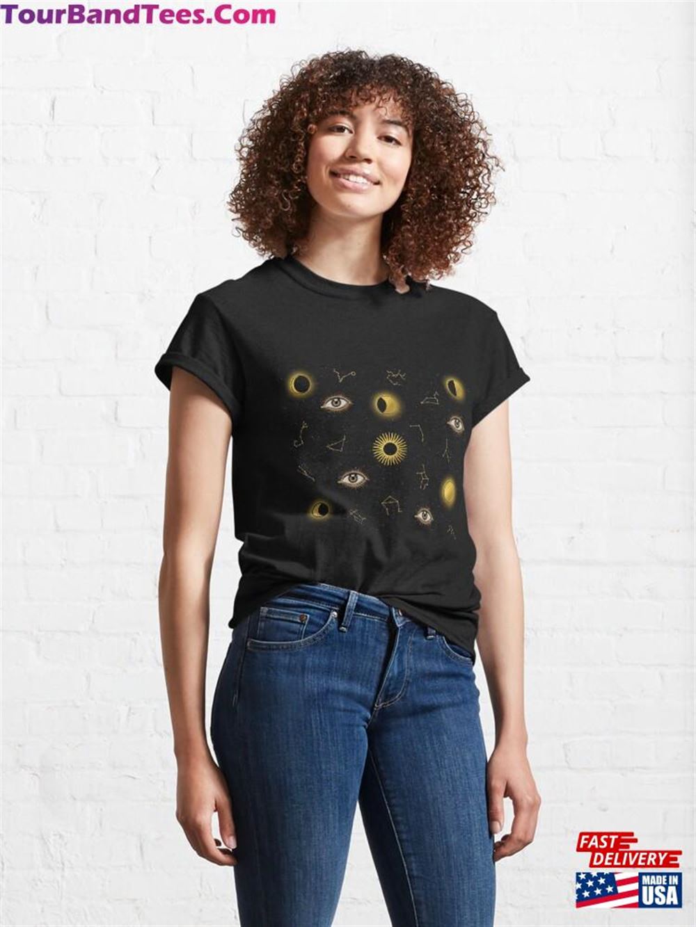 Black Gold Sun Amp Moon Zodiac Eye Pattern Classic T-Shirt Unisex Sweatshirt 29Uf092063 – Utopia Fashion