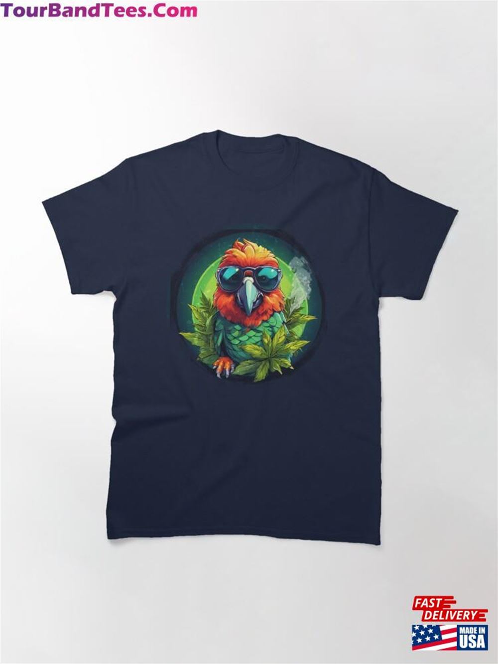 Blazed Parrot Smoking Weed Illustration Classic T-Shirt Unisex 29Uf106488 – Utopia Fashion