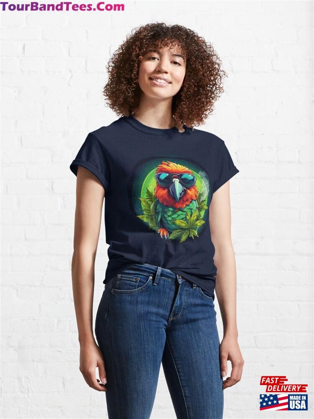 Blazed Parrot Smoking Weed Illustration Classic T-Shirt Unisex 29Uf106488 – Utopia Fashion