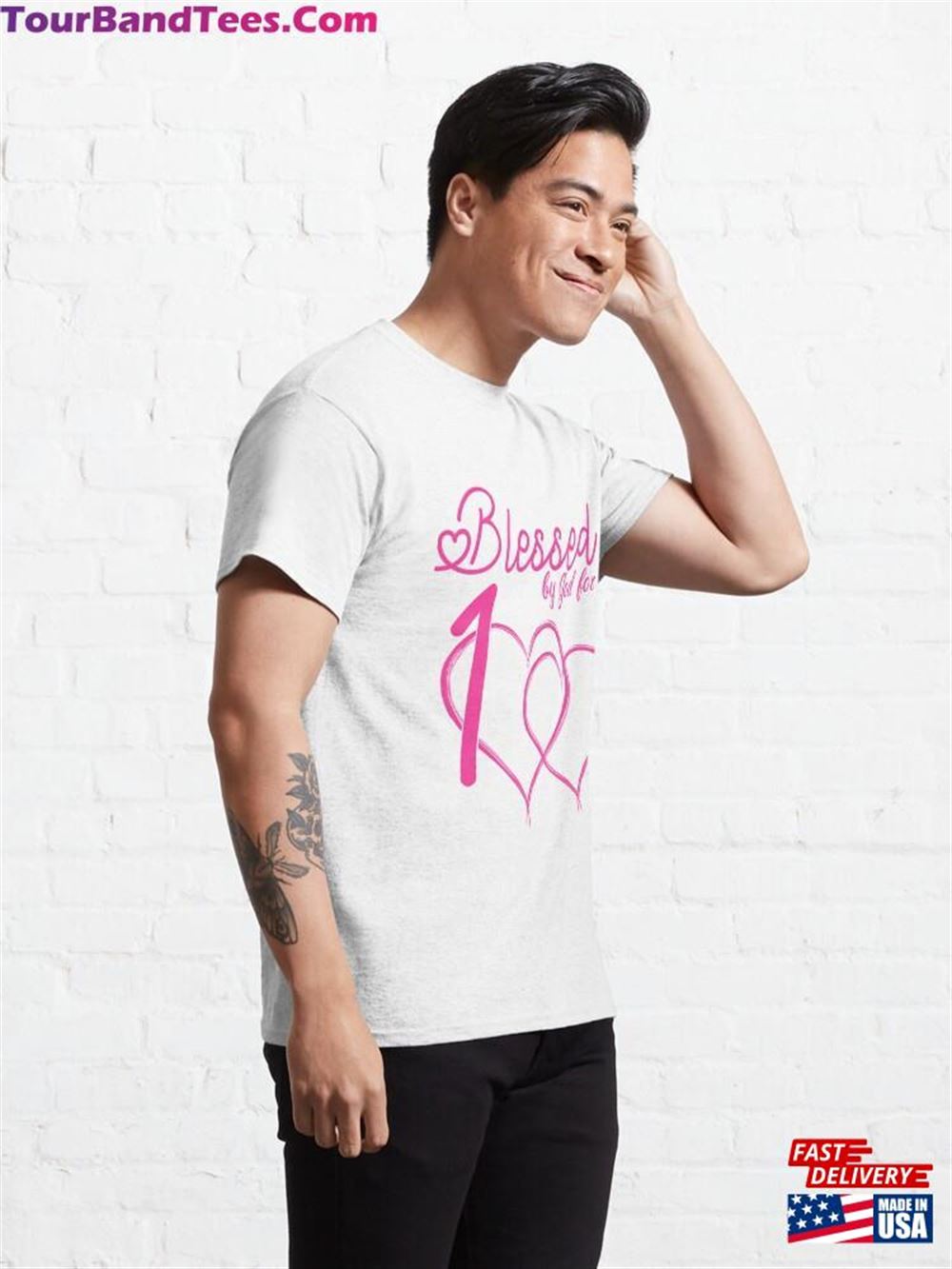 Blessed By God For Years Happy 100Th Birthday White And Pink T-Shirt Classic 29Uf116719 – Utopia Fashion