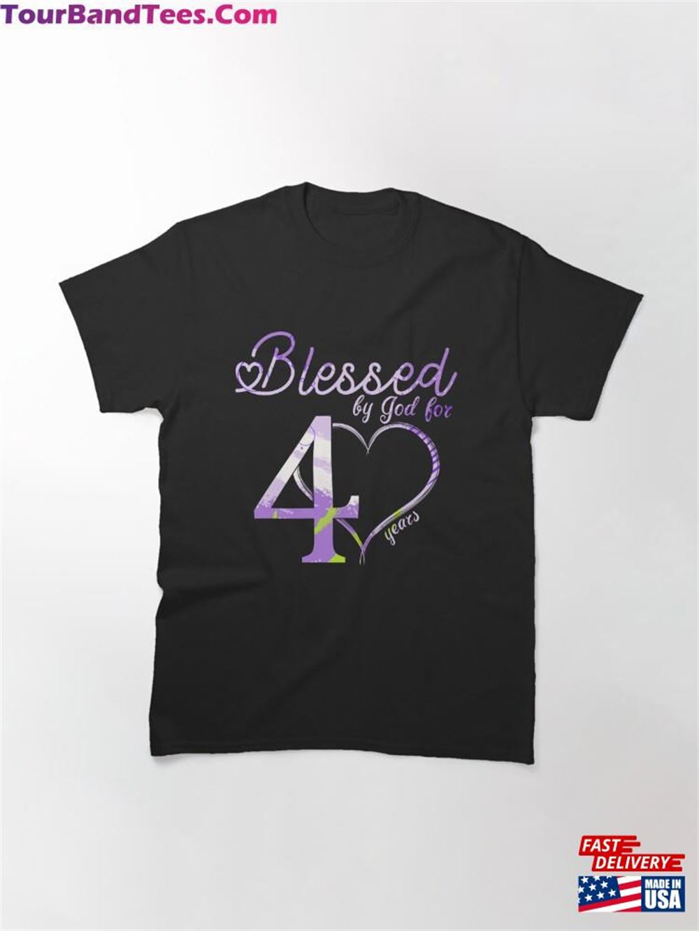 Blessed By God For Years Happy 40Th Mother Father Birthday Adult Fortieth Purple Flower T-Shirt Sweatshirt Classic 29Uf112732 – Utopia Fashion