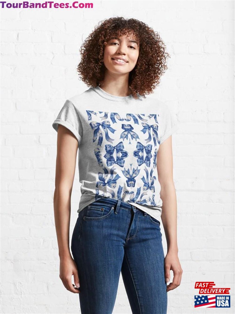 Blue Coquette Bow Pattern Classic T-Shirt Sweatshirt 29Uf117911 – Utopia Fashion