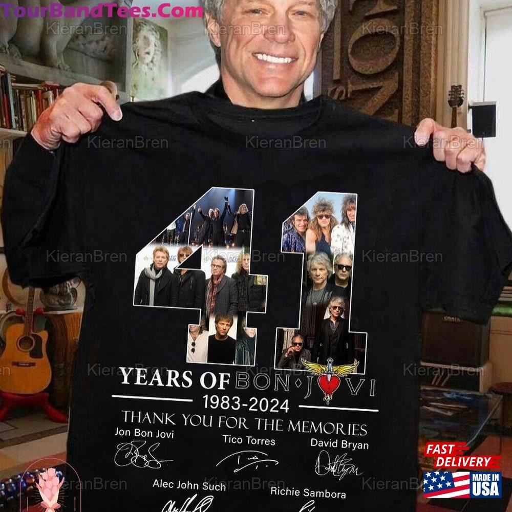 Bon Jovi Band 41St Anniversary Shirt 90S Vintage Sweatshirt Unisex 29Uf098021 – Utopia Fashion