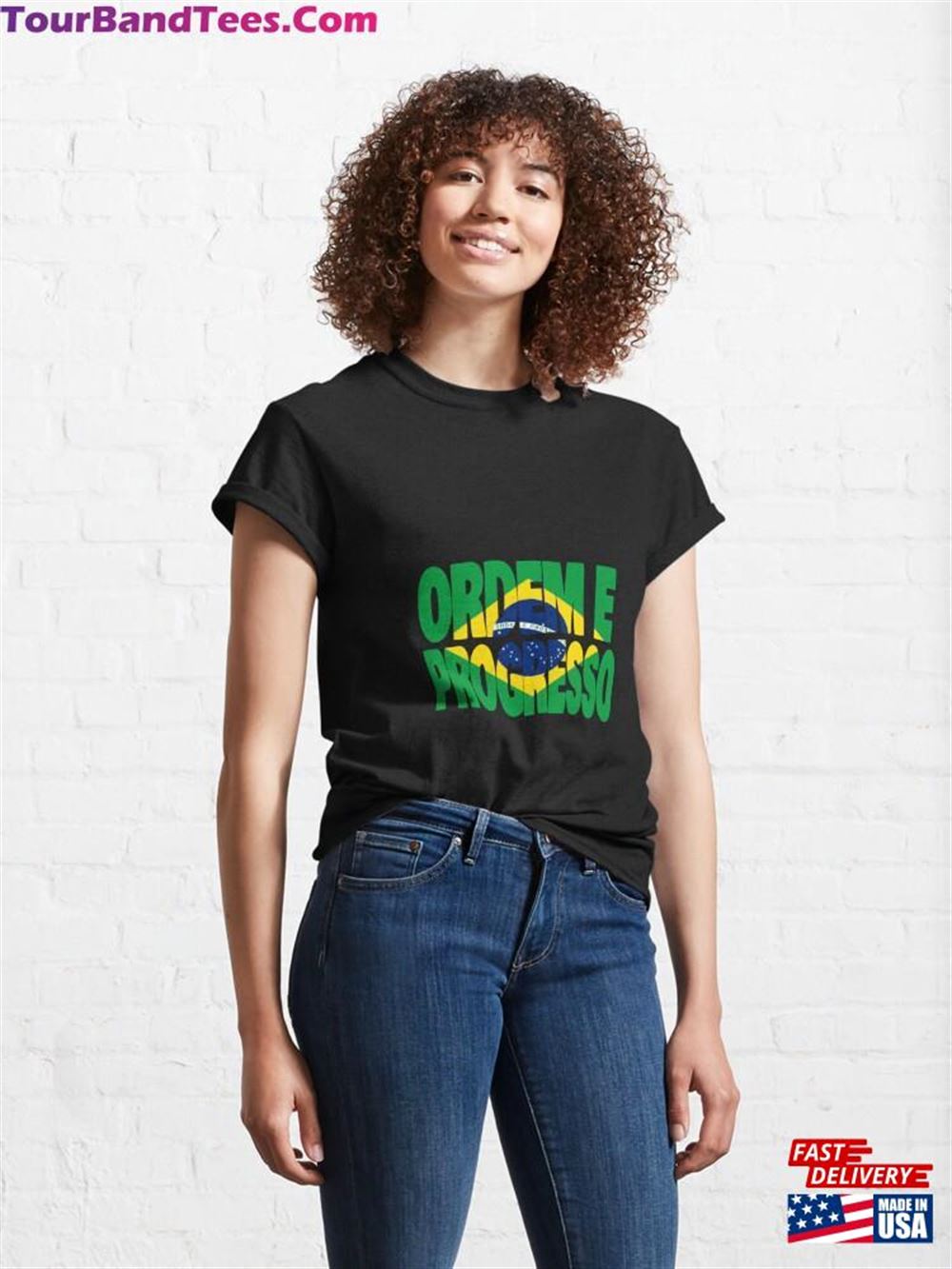 Brazil Motto Flag Classic T-Shirt Hoodie 29Uf116290 – Utopia Fashion