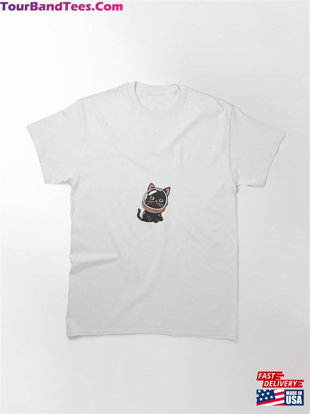 Cartoon Of A Astronaut Space Cat Wearing Helmet Sticker Classic T-Shirt Unisex 29Uf102324 – Utopia Fashion