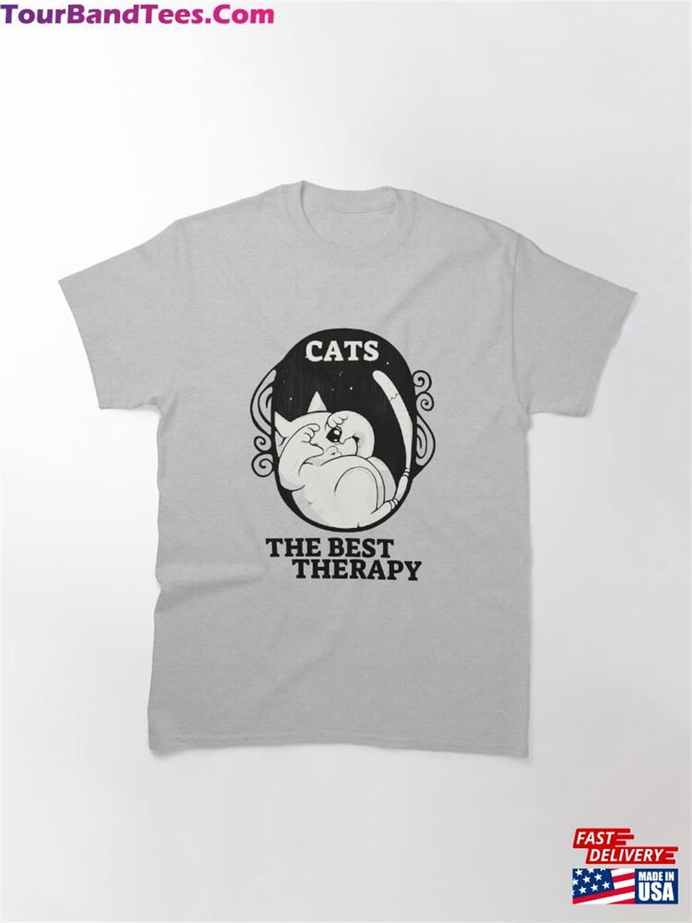 Cats The Best Therapy In Black And White Classic T-Shirt Hoodie 29Uf092141 – Utopia Fashion