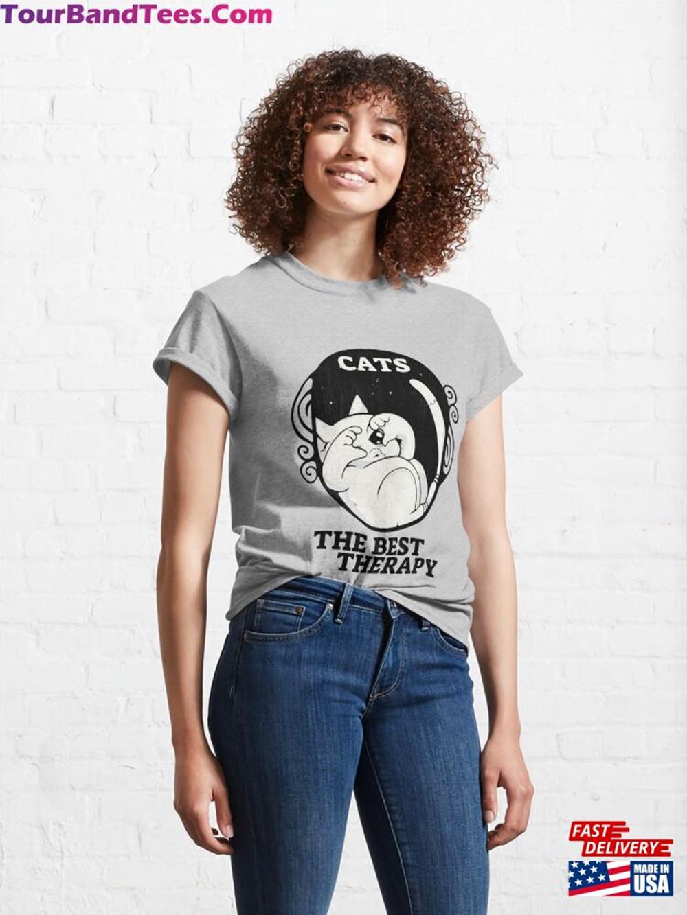 Cats The Best Therapy In Black And White Classic T-Shirt Hoodie 29Uf092141 – Utopia Fashion