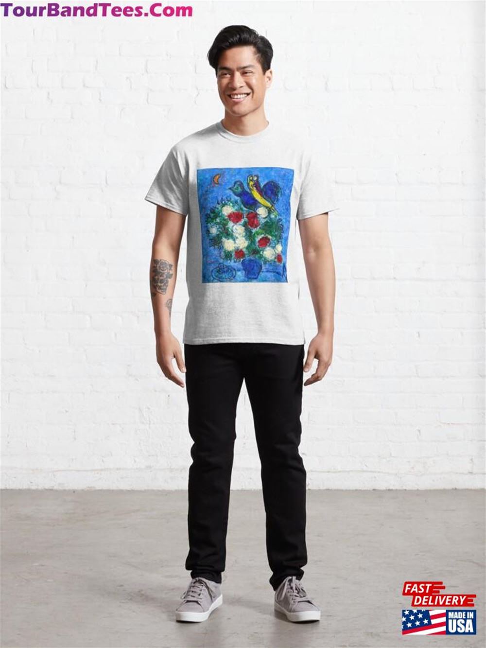 Celebrate On The Flower By Marc Chagall Classic T-Shirt Sweatshirt 29Uf115899 – Utopia Fashion