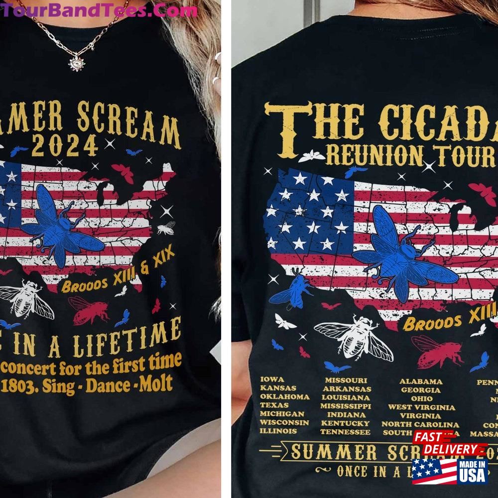 Cicadas Summer Scream Reunion Tour Shirt The Cicada Concert Tee Insect Broods Xiii Unisex T-Shirt 29Uf102120 – Utopia Fashion