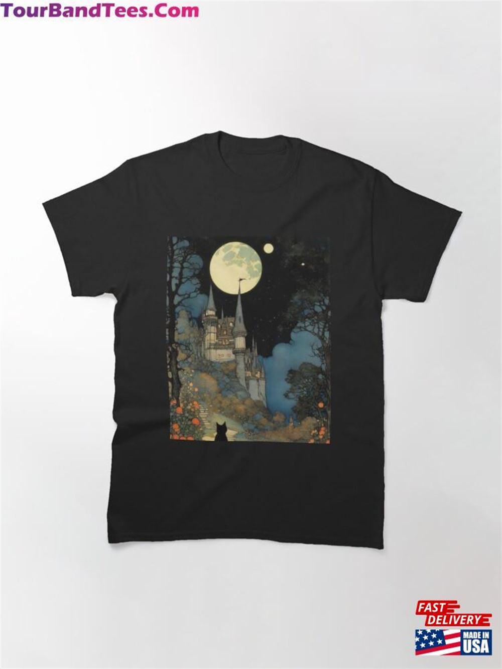 Classic Vinatge Black Cat And Castle T-Shirt Unisex 29Uf102232 – Utopia Fashion