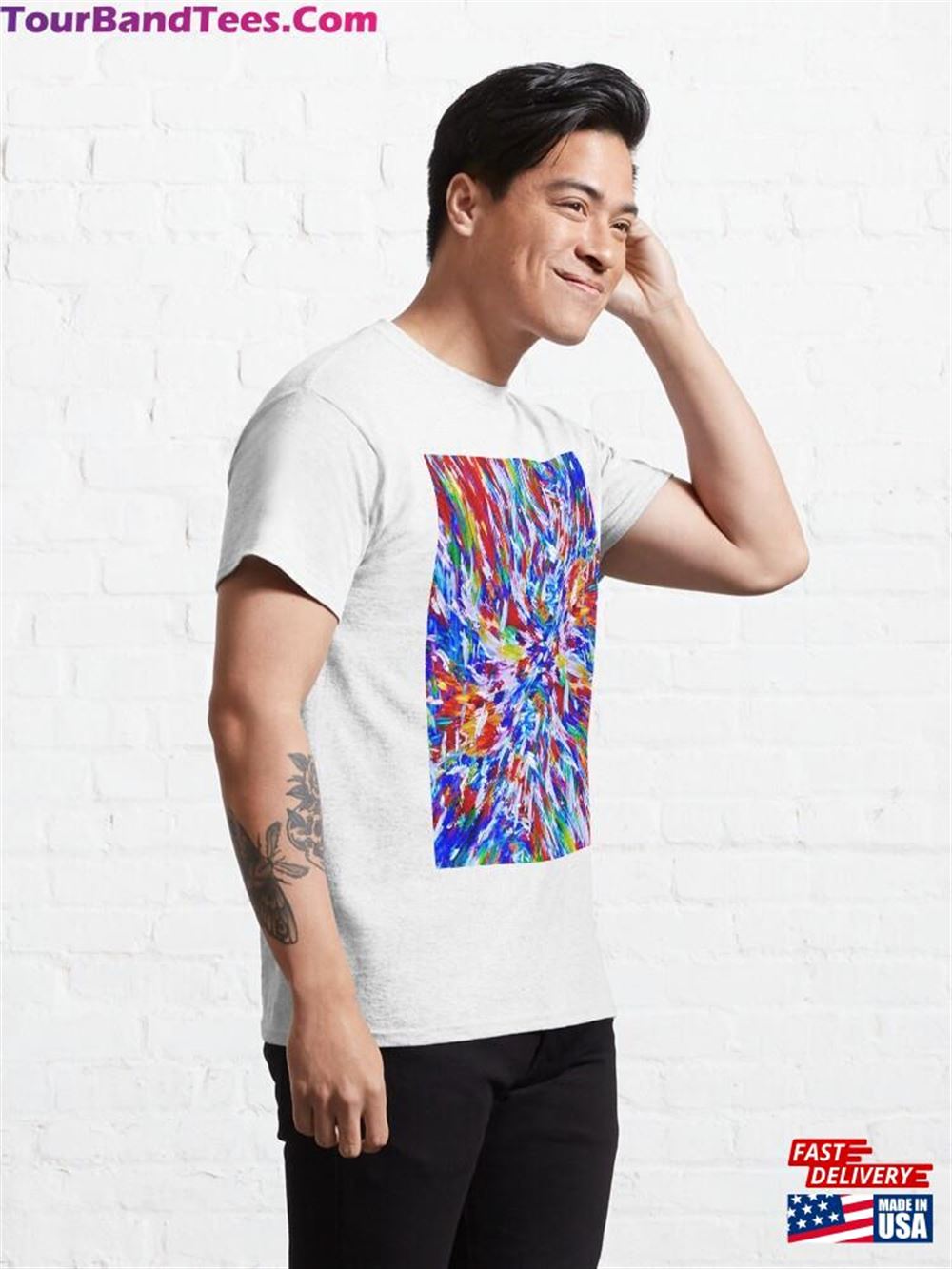 Colorful Splash Acrylic Abstract Expressionism Classic T-Shirt Unisex 29Uf117307 – Utopia Fashion