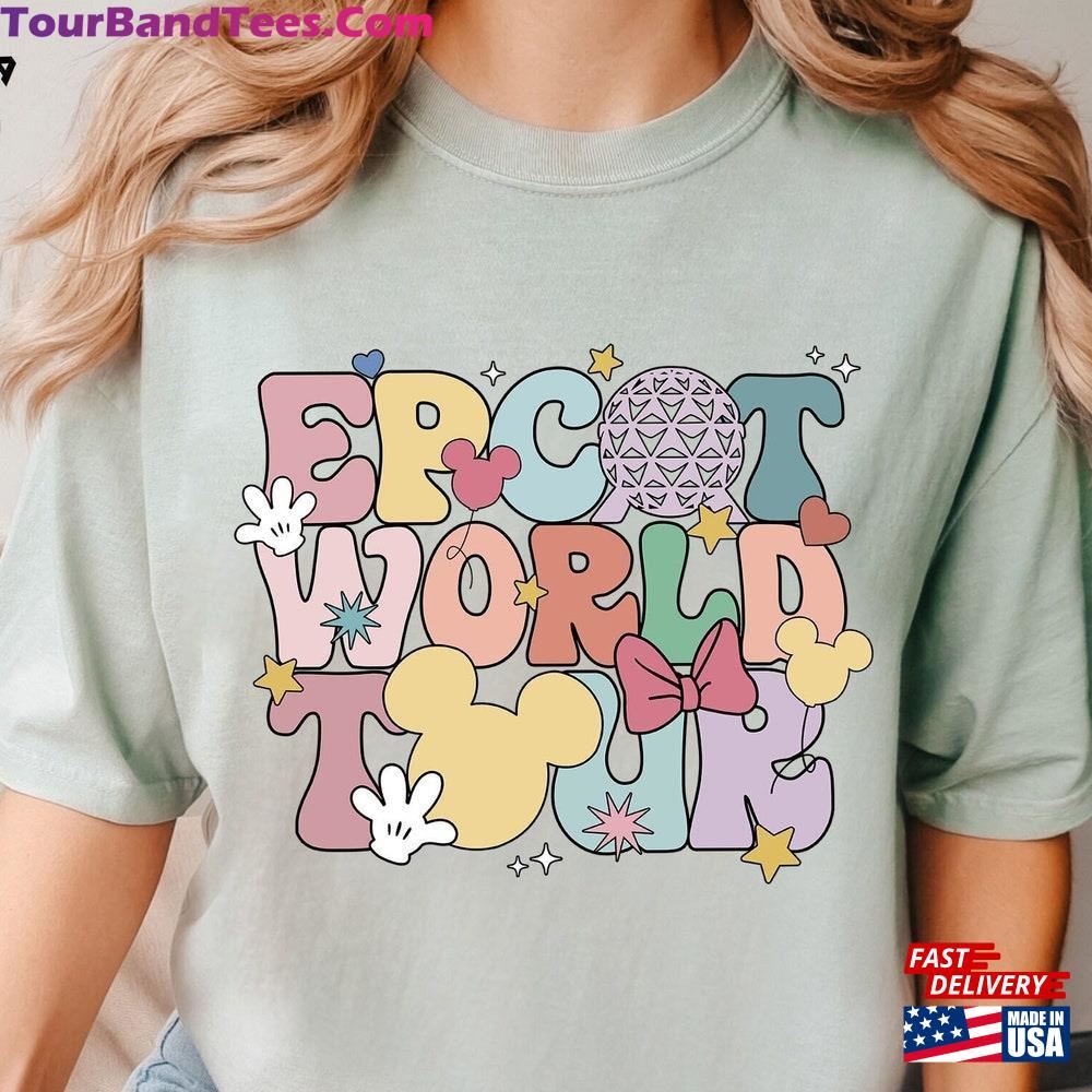 Comfort Colors Cute Epcot World Tour Shirt Disney Group Trip Retro Disneyland Unisex Hoodie 29Uf117641 – Utopia Fashion