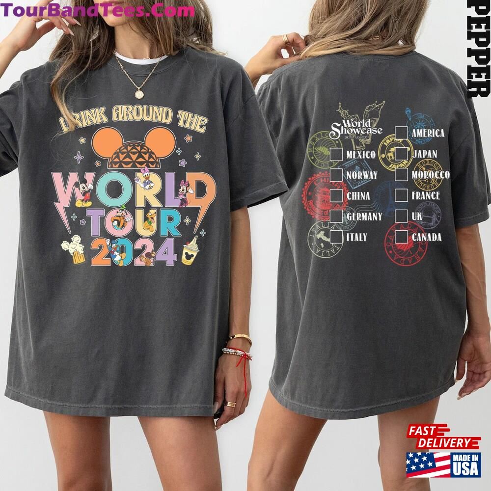 Comfort Colors Epcot World Tour Shirt Drink Around The T-Shirt Showcase Two Sided Tee Sweatshirt 29Uf117326 – Utopia Fashion