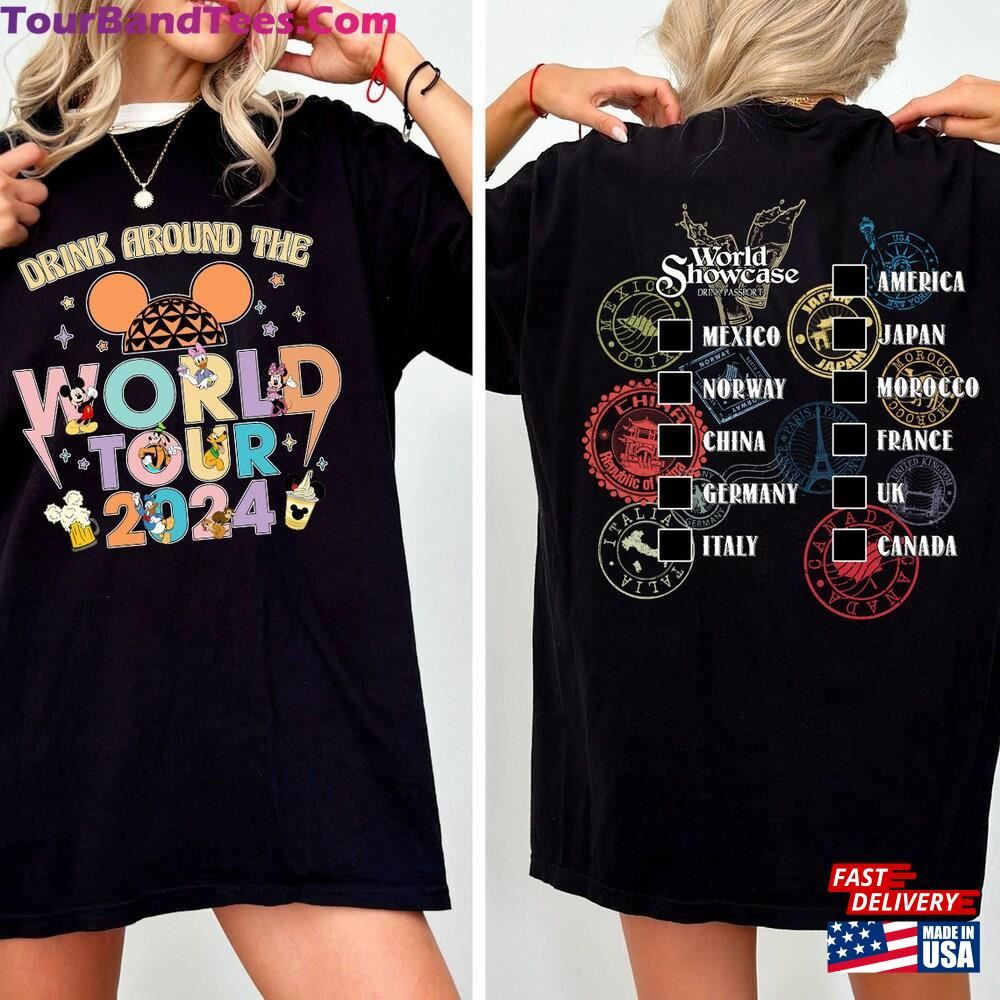 Comfort Colors Epcot World Tour Shirt Drink Around The T-Shirt Showcase Two Sided Tee Sweatshirt 29Uf117326 – Utopia Fashion