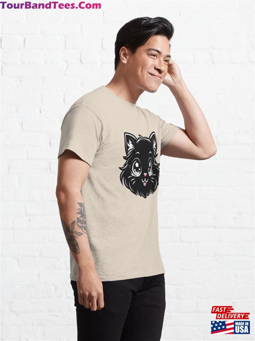 Cute Black Cat Face Classic T-Shirt Hoodie 29Uf117183 – Utopia Fashion