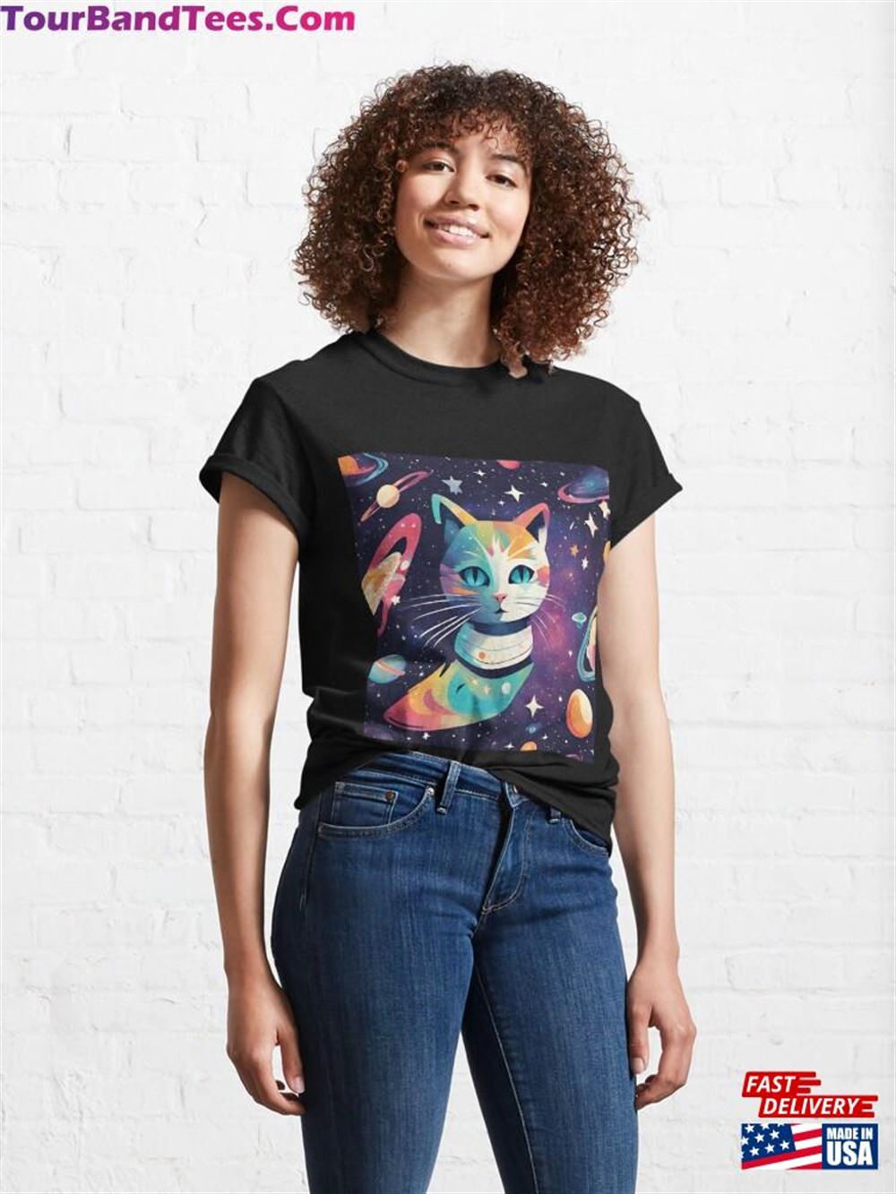 Cute Cat Floats Through Space Classic T-Shirt Hoodie 29Uf092240 – Utopia Fashion