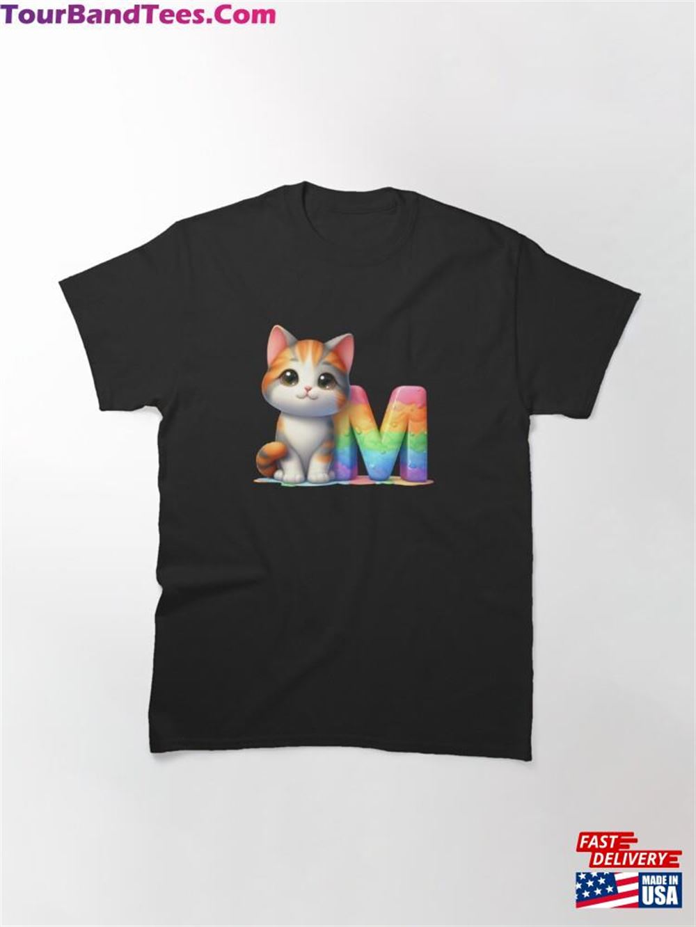 Cute Cat Rainbow Letter M Classic T-Shirt Sweatshirt Unisex 29Uf092429 – Utopia Fashion