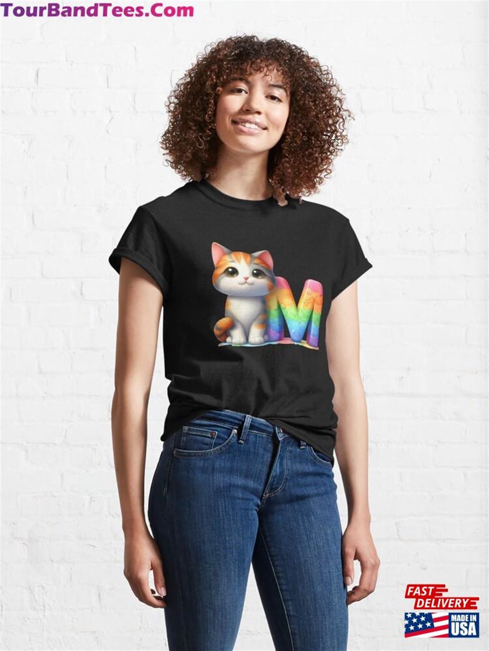 Cute Cat Rainbow Letter M Classic T-Shirt Sweatshirt Unisex 29Uf092429 – Utopia Fashion