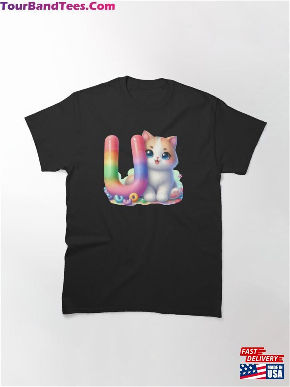 Cute Cat Rainbow Letter U Classic T-Shirt Sweatshirt Unisex 29Uf097331 – Utopia Fashion