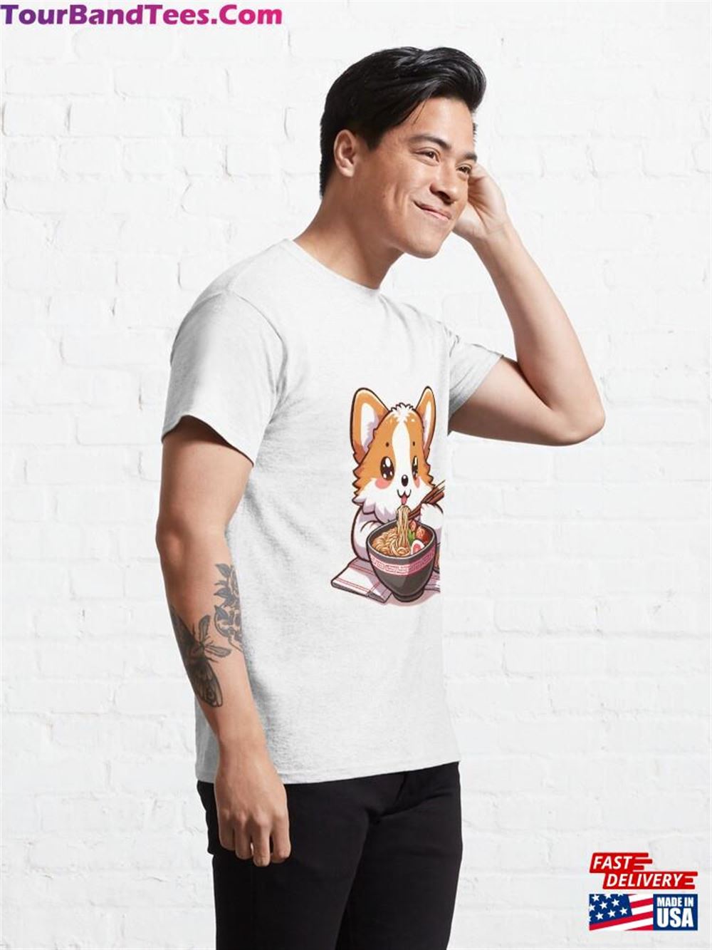 Cute Corgi Ramen Kawii Eating Classic T-Shirt Hoodie Sweatshirt 29Uf097694 – Utopia Fashion