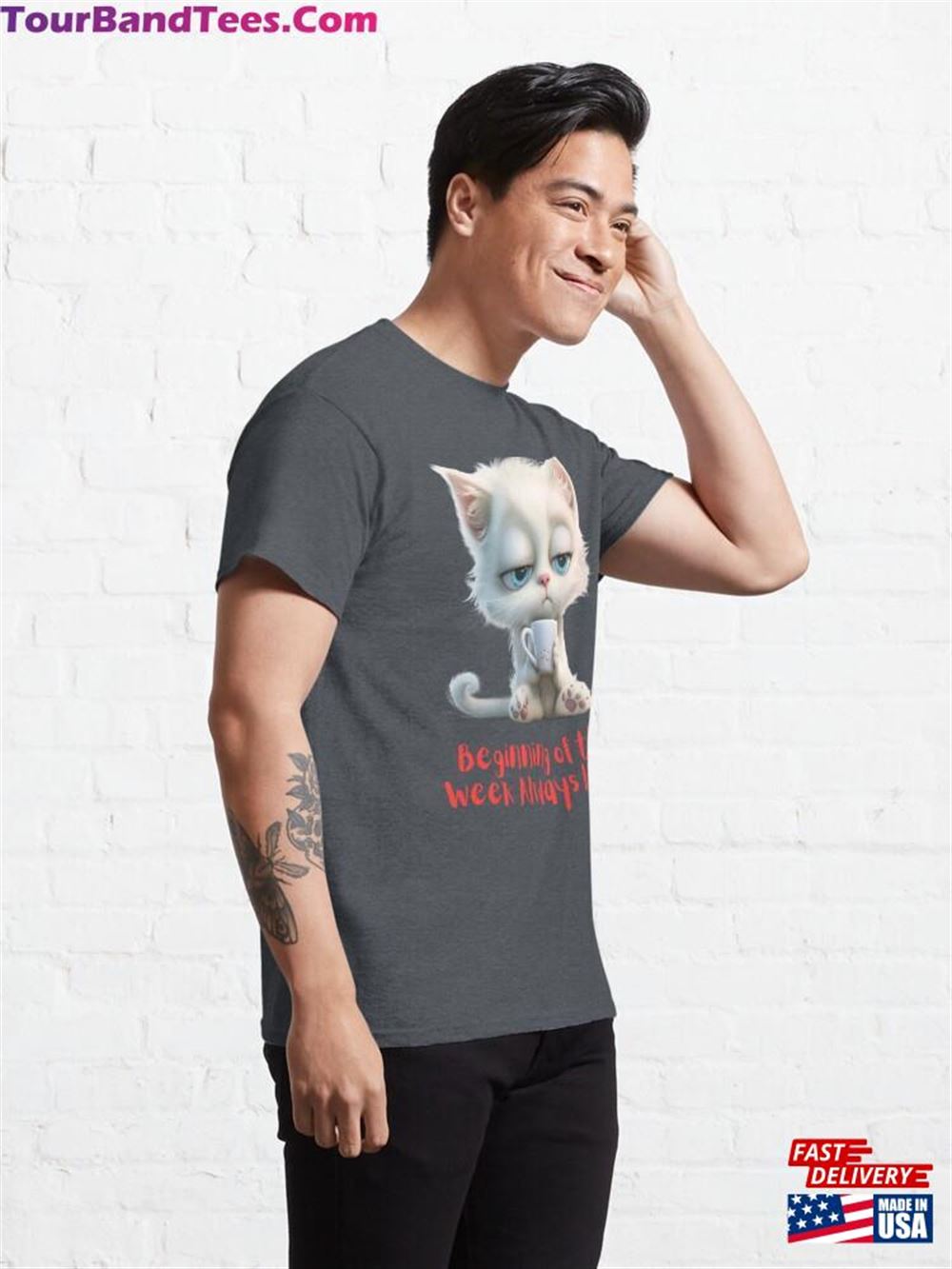 Cute Kitty I Like Cats Beginning Of The Week Always Hard Classic T-Shirt Unisex 29Uf117919 – Utopia Fashion