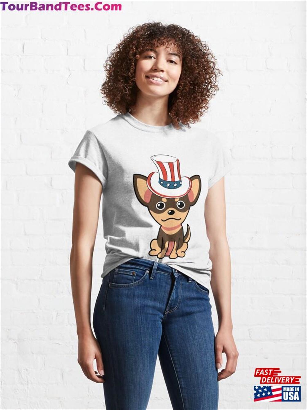 Cute Small Dog Is Wearing An Uncle Sam Hat Classic T-Shirt Sweatshirt Unisex 29Uf111811 – Utopia Fashion