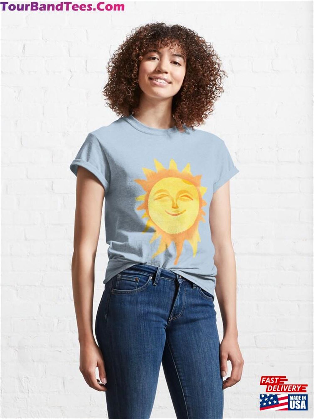 Cute Watercolor Smiling Sun Classic T-Shirt Sweatshirt 29Uf106859 – Utopia Fashion