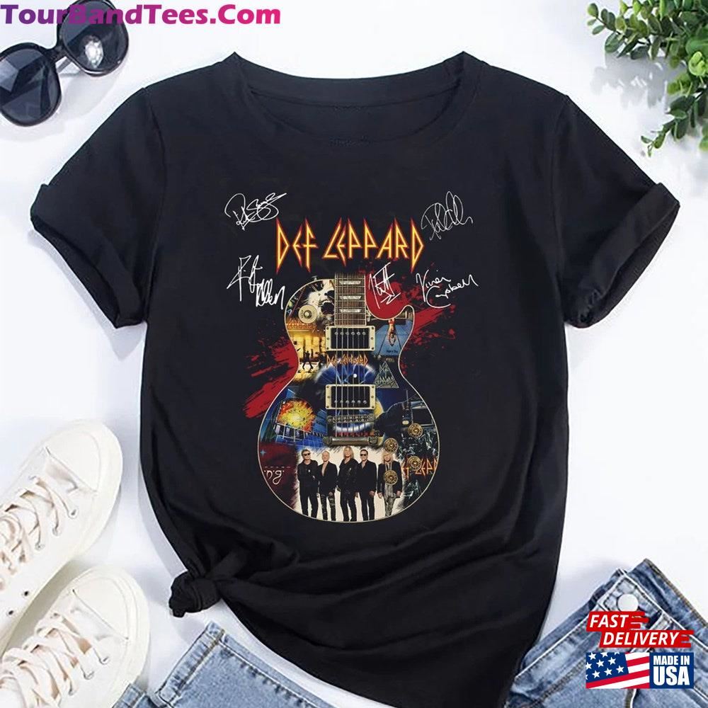 Def Leppard Siagntures Guitar T-Shirt Band Shirt 90S Vintage Classic Sweatshirt 29Uf095817 – Utopia Fashion