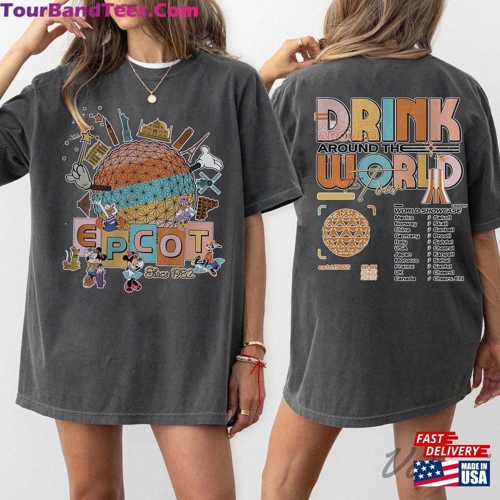 Disney Epcot World Tour Est Comfort Colors Shirt Mickey And Friends Sweatshirt Drink Around The Shirts Unisex Hoodie 29Uf097191 – Utopia Fashion