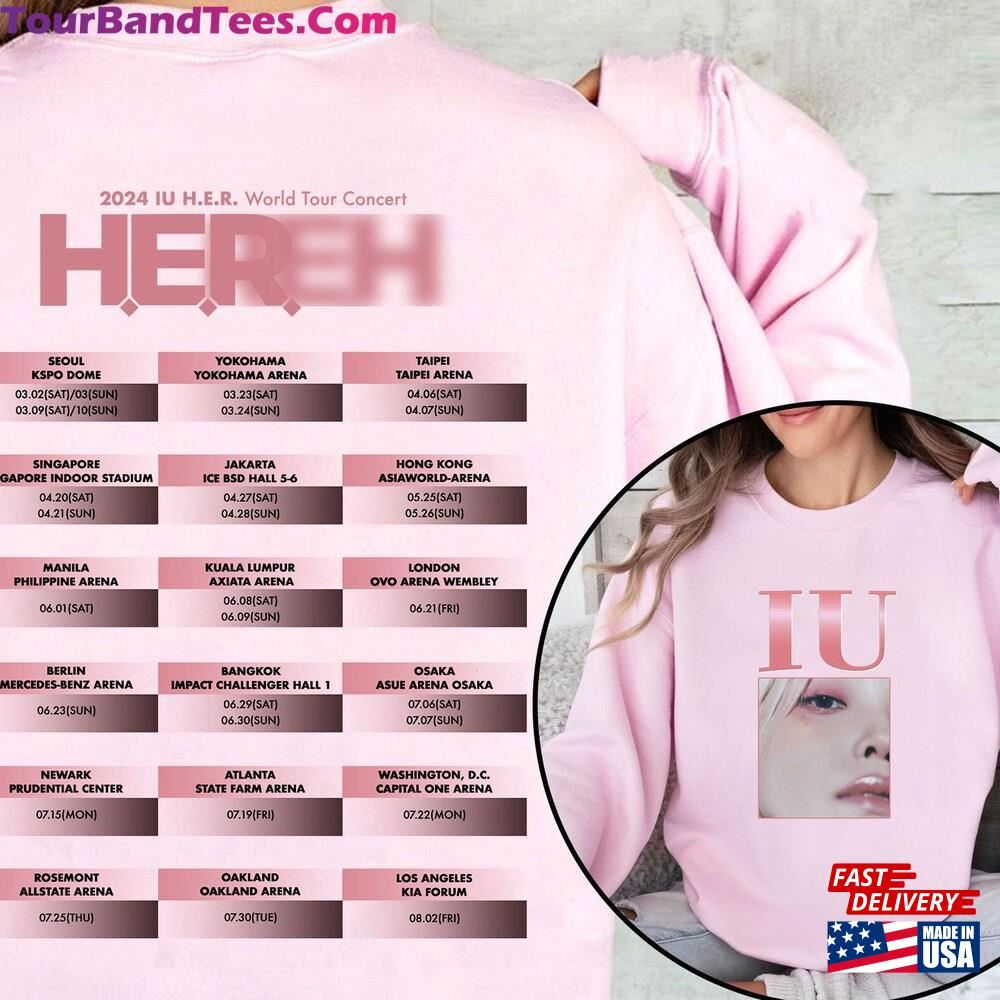 Double Sided Iu H E R World Tour Shirt Kpop Lee Jieun T-Shirt Hoodie 29Uf112768 – Utopia Fashion