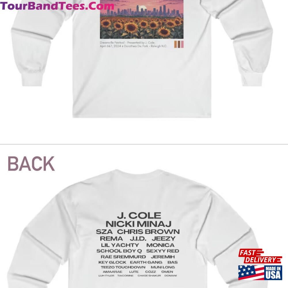 Dreamville Longsleeve Tee The Ville Festival Lineup J Cole Nicki Minaj Sza Chris Brown Concert Merch Classic Unisex 29Uf092418 – Utopia Fashion