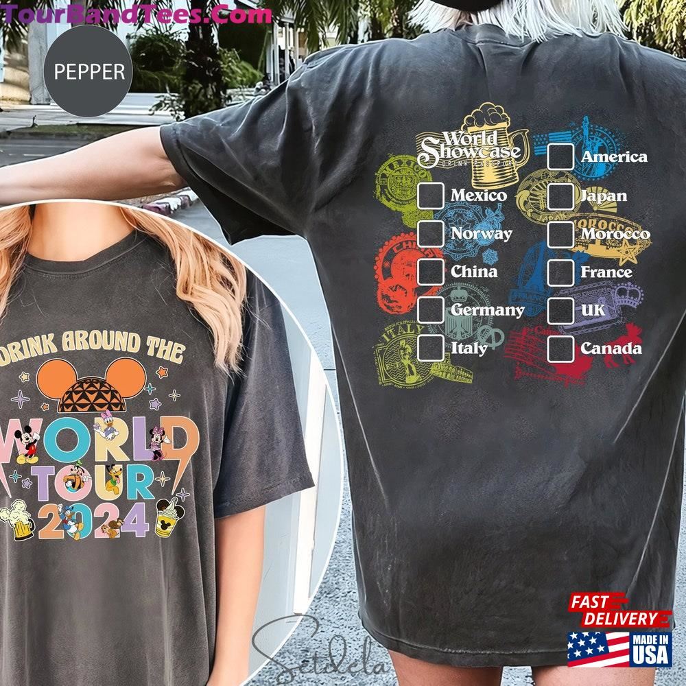 Epcot World Tour Comfort Colors Shirt Drink Around The T-Shirt Showcase Two Sided Tee Unisex Hoodie 29Uf092865 – Utopia Fashion