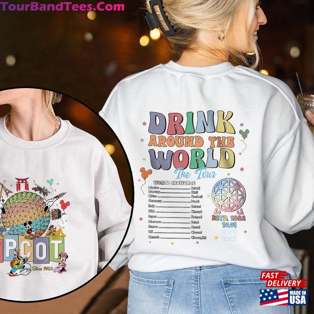 Epcot World Tour Shirt Drink Around The Showcase Hoodie Classic 29Uf096469 – Utopia Fashion