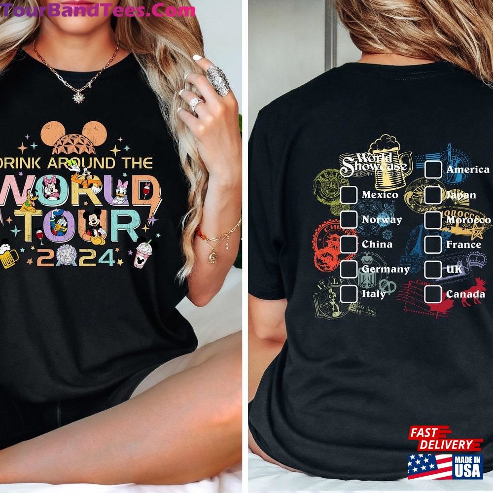 Epcot World Tour Shirt Drink Around The T-Shirt Showcase Two Sided Tee Hoodie 29Uf097684 – Utopia Fashion