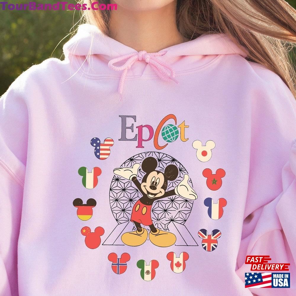 Epcot World Tour Sweatshirt Retro Disney Hoodie Disneyland Trip Sweater Classic Unisex 29Uf115786 – Utopia Fashion