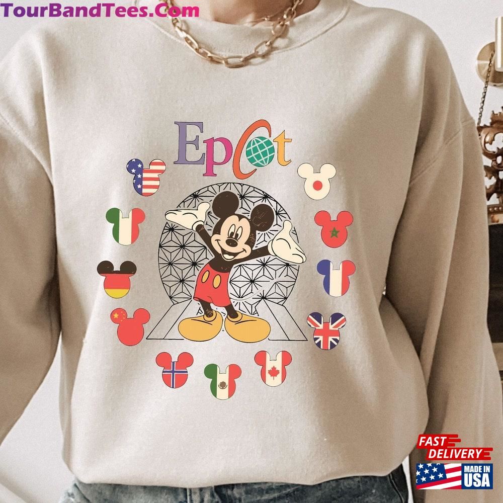 Epcot World Tour Sweatshirt Retro Disney Hoodie Disneyland Trip Sweater Classic Unisex 29Uf115786 – Utopia Fashion