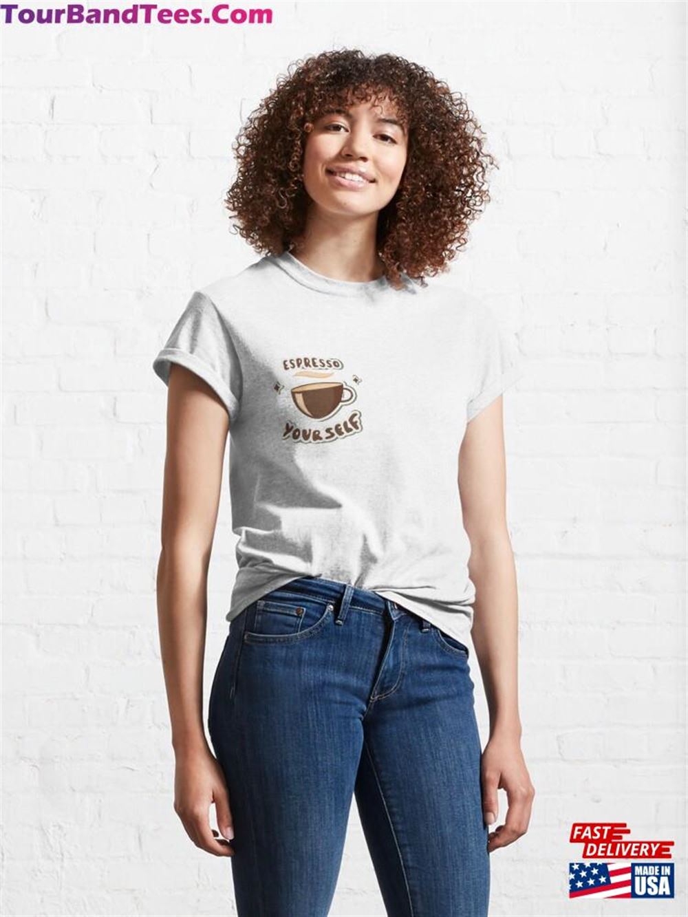 Espresso Yourself Coffee Cup Vector Design Classic T-Shirt Unisex 29Uf097270 – Utopia Fashion